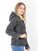 Veste laine à capuche noire simple doublée polaire