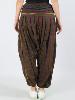 Pantalon sarouel marron extensible à rayures multi-couleurs