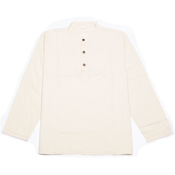 Chemise beige à manches longues chic et sobre