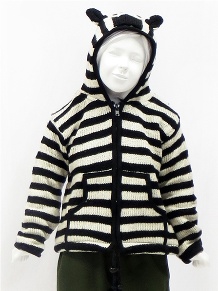 Gilet enfant zebre en pure laine
