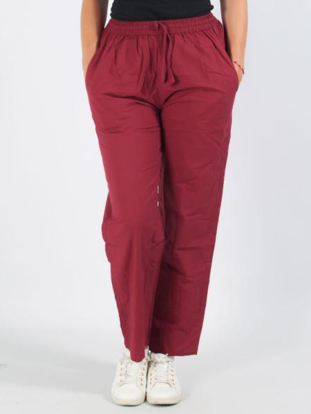 Pantalon droit ethnique chic bordeaux pour homme