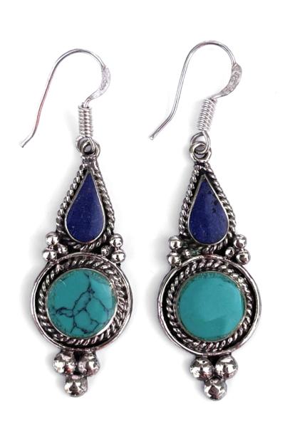 Boucles d'oreilles traditionnelles népalaises ethniques