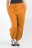 Pantalon bouffant ethnique jaune moutarde uni
