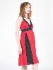 Robe rouge à bretelles style rétro vintage 70'S