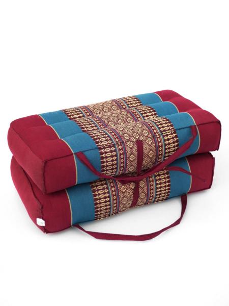 Zabuton - Tapis yoga méditation pliable bordeaux et pétrole