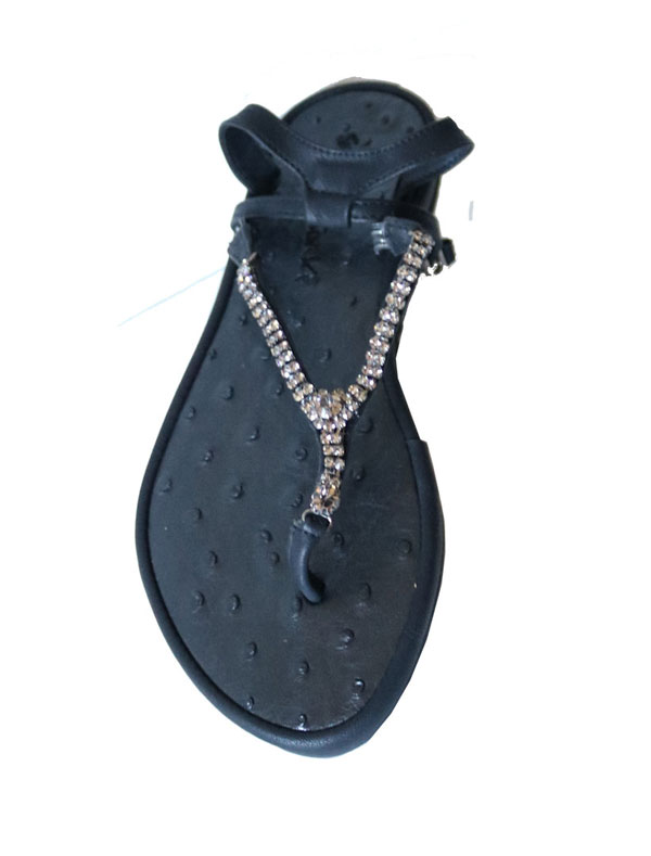 Sandales noires ornement de strass