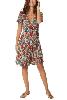 Robe fluide imprimé motif fleur à coupe courte portefeuille