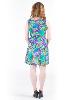 Robe turquoise sans manches à motif ethnique multicolore