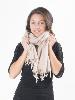 Grande écharpe beige nature unie en laine