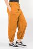 Pantalon bouffant ethnique jaune moutarde uni