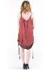 Robe tie and dye bordeaux à bretelles et lanières pendantes