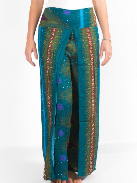 Pantalon fendu devant ample à motif oriental milles et une nuits