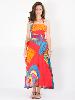 Robe bandeau à jupe portefeuille rouge