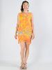 Robe de plage tie and dye à franges style sarong orange