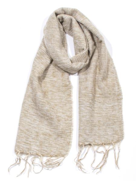 Echarpe taille standard beige sable unie en laine