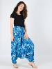 Pantalon sarouel 3 en 1 imprimé jungle bleu turquoise