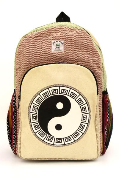Sac à dos en chanvre Himalayan - flocage Yin Yang