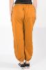 Pantalon bouffant ethnique jaune moutarde uni