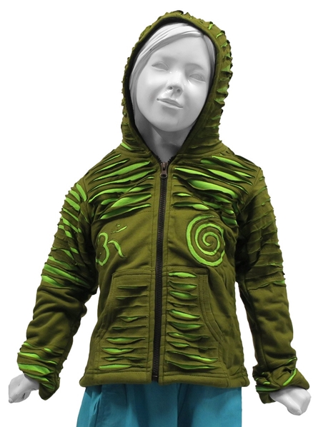 Gilet à capuche lutin vert griffure
