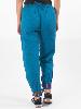 Pantalon bleu turquoise coton brodé motif népalais